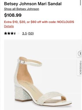Betsey Johnson Ivory Sparkle Mari Sandal